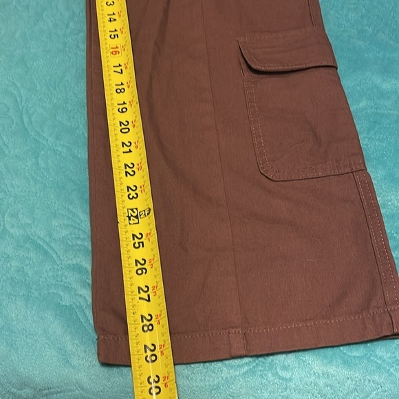 CARGO PANT Tinseltown hi-rise‎ junior 5/27 BROWN LOTS OF POCKETS SUPER WIDE LEG - Picture 16 of 16